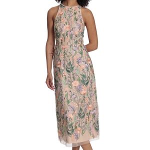 NWT Floral Embroidered Midi Dress